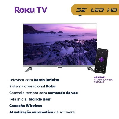 Smart TV 32” Britânia BTV32G7PR2CSGBLH LED Dolby Audio